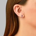 Brinco Glee em Prata 925 com Ametista Roxa e Topázios Incolores - Imagem 3