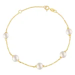 Pulseira Una em Ouro Amarelo 18k com Pérolas