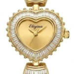 RELÓGIO CORAÇÃO DOURADO CRAVEJADO