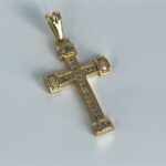 PINGENTE CRUZ CRAVEJADA DOURADA GOLD